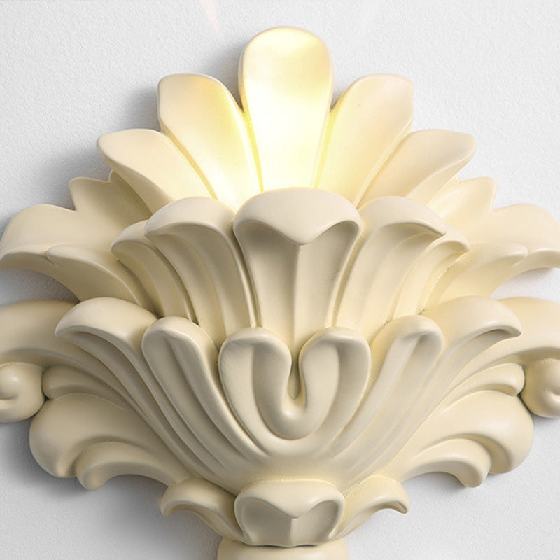 French Roman Column Carved Rose 1-Light Wall Sconce Lamp