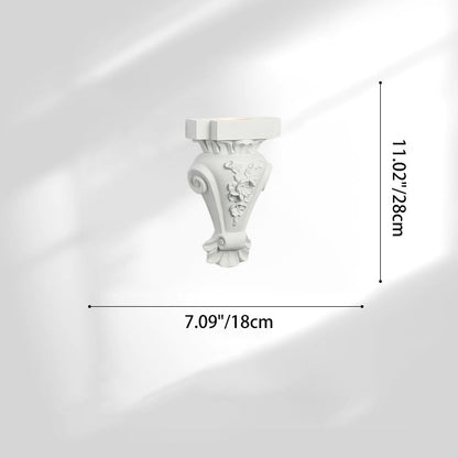 French Roman Column Carved Rose 1-Light Wall Sconce Lamp