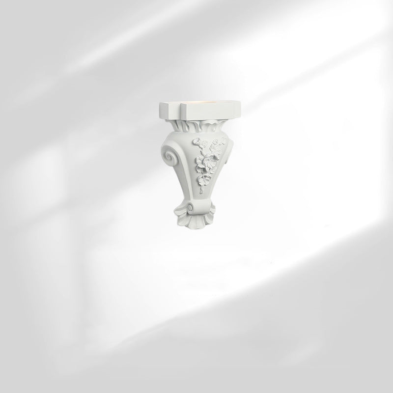 French Roman Column Carved Rose 1-Light Wall Sconce Lamp
