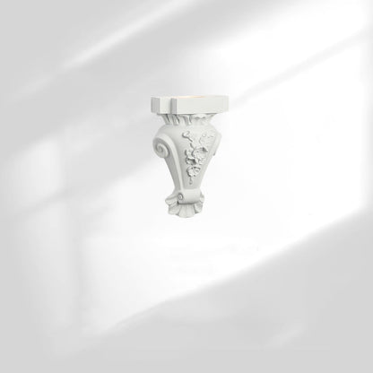French Roman Column Carved Rose 1-Light Wall Sconce Lamp