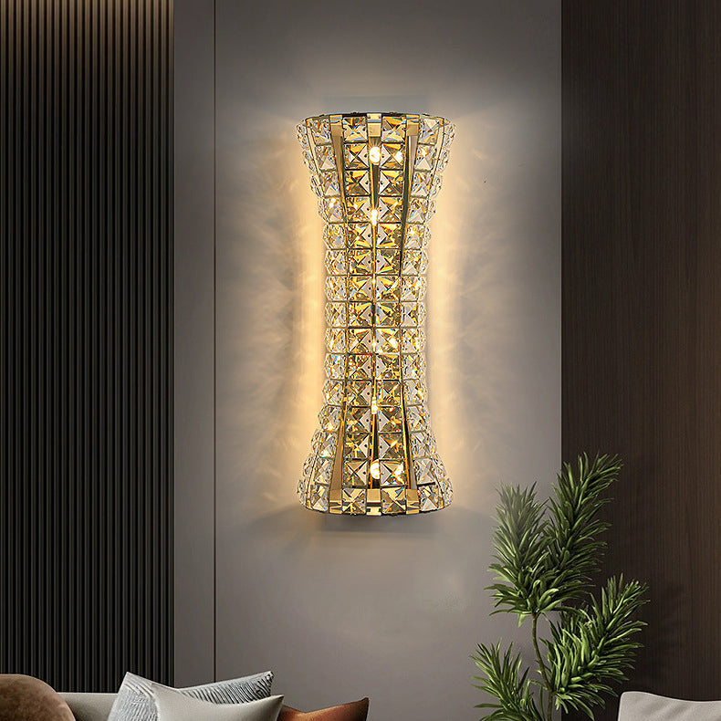Crystal Steel Column H-curve 4/6 Light Wall Sconce Lamp