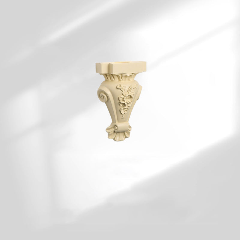 French Roman Column Carved Rose 1-Light Wall Sconce Lamp