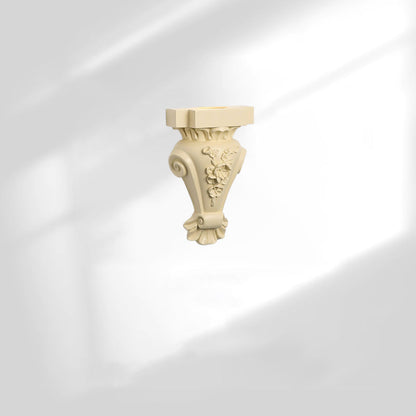 French Roman Column Carved Rose 1-Light Wall Sconce Lamp