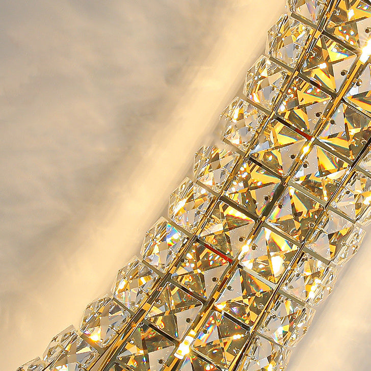 Crystal Steel Column H-curve 4/6 Light Wall Sconce Lamp