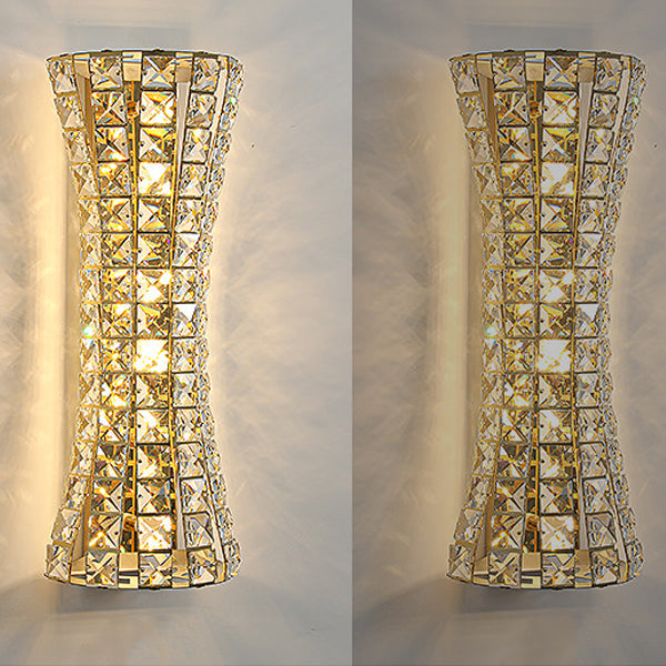 Crystal Steel Column H-curve 4/6 Light Wall Sconce Lamp
