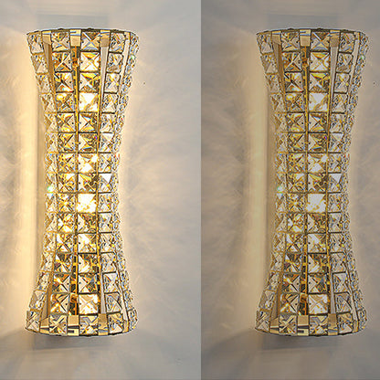Crystal Steel Column H-curve 4/6 Light Wall Sconce Lamp