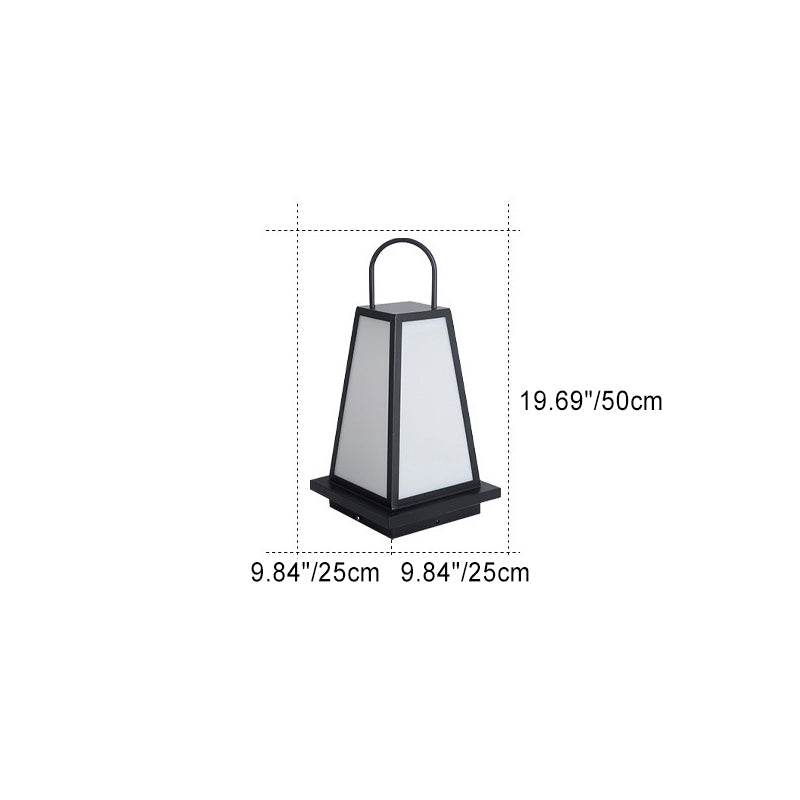 Traditional Japanese Solar Waterproof Stainless Steel Acrylic Trapezoidal Honeycombed Lantern LED Outdoor Light Landscape Lighting For Garden