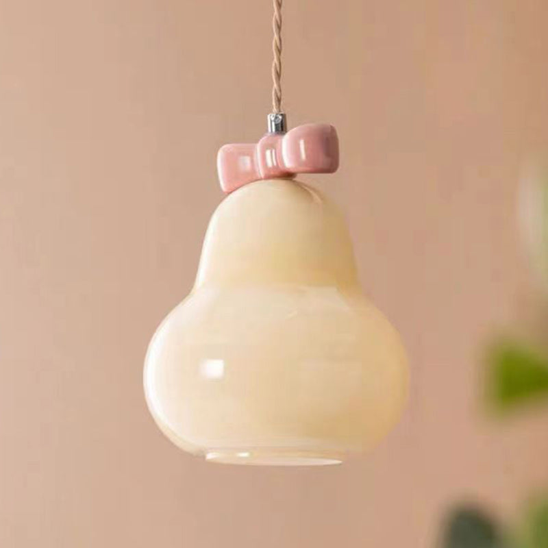 French Gourd Pear Bow Tie Hanging 1-Light Wall Sconce Lamp