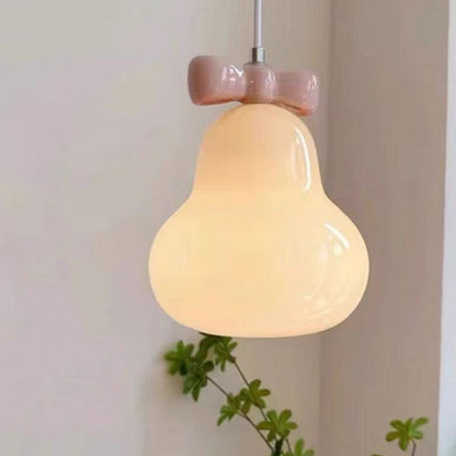 French Gourd Pear Bow Tie Hanging 1-Light Wall Sconce Lamp