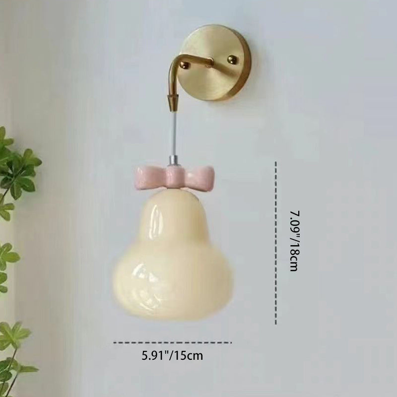 French Gourd Pear Bow Tie Hanging 1-Light Wall Sconce Lamp