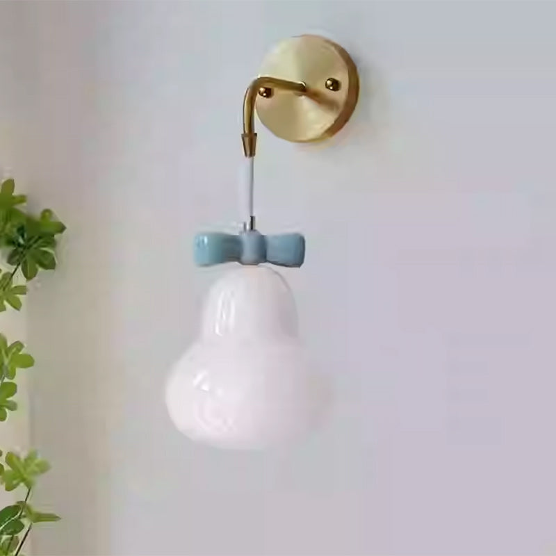 French Gourd Pear Bow Tie Hanging 1-Light Wall Sconce Lamp