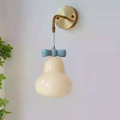 French Gourd Pear Bow Tie Hanging 1-Light Wall Sconce Lamp