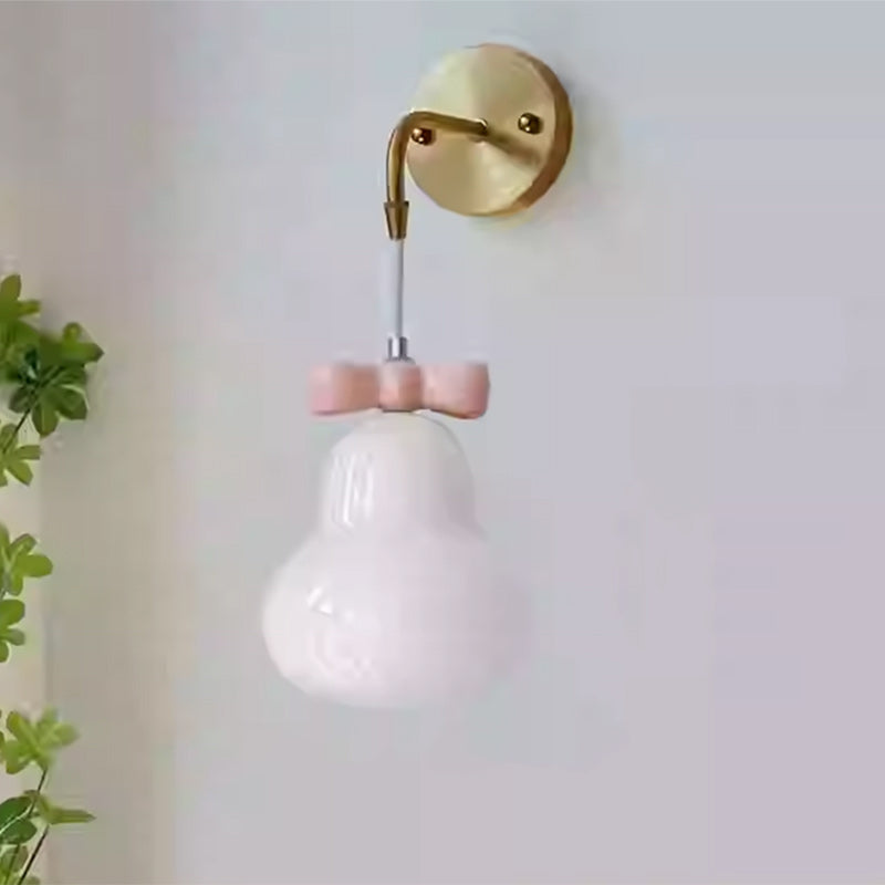 French Gourd Pear Bow Tie Hanging 1-Light Wall Sconce Lamp