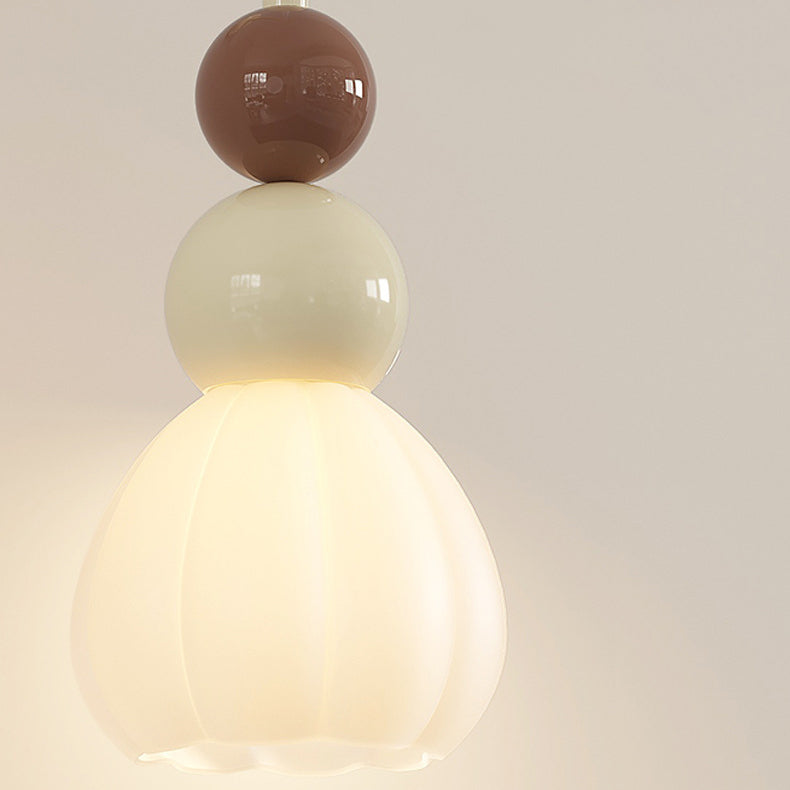 French Hardware Glass Floral Ball 1-Light Wall Sconce Lamp