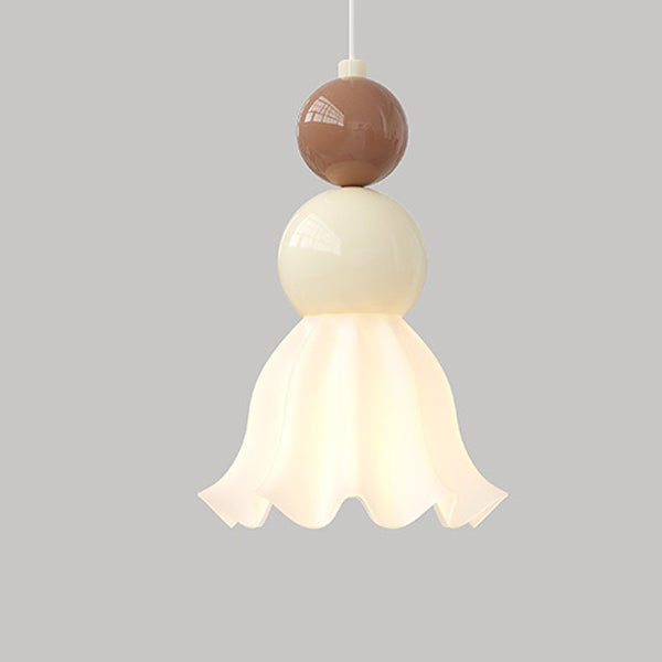 French Hardware Glass Floral Ball 1-Light Wall Sconce Lamp
