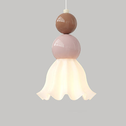 French Hardware Glass Floral Ball 1-Light Wall Sconce Lamp