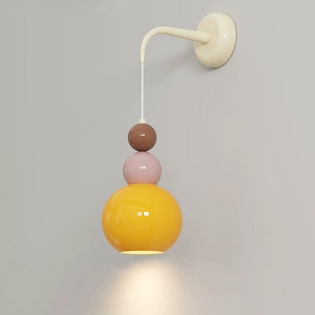 French Hardware Glass Floral Ball 1-Light Wall Sconce Lamp