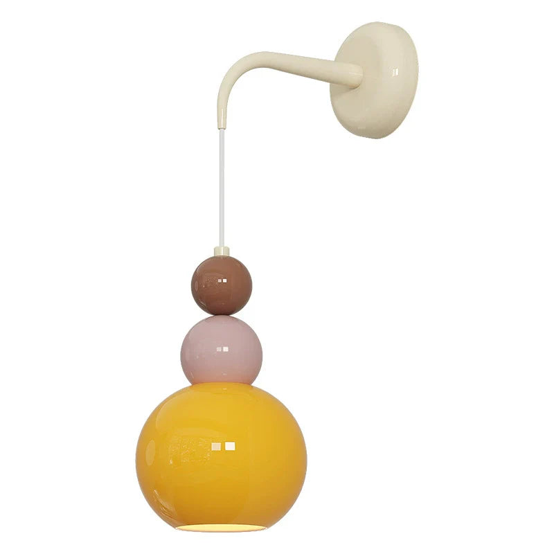 French Hardware Glass Floral Ball 1-Light Wall Sconce Lamp