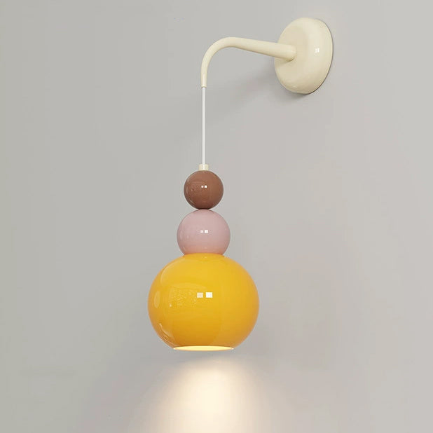 French Hardware Glass Floral Ball 1-Light Wall Sconce Lamp