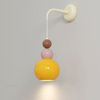 French Hardware Glass Floral Ball 1-Light Wall Sconce Lamp