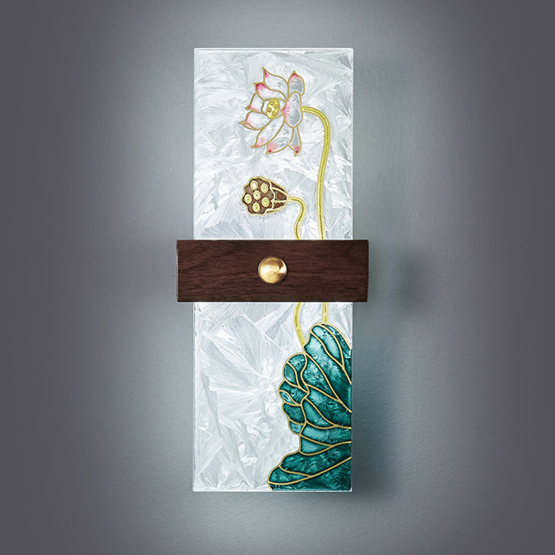 Chinese Spindrift Tree Leaf LED Wall Sconce Lamp