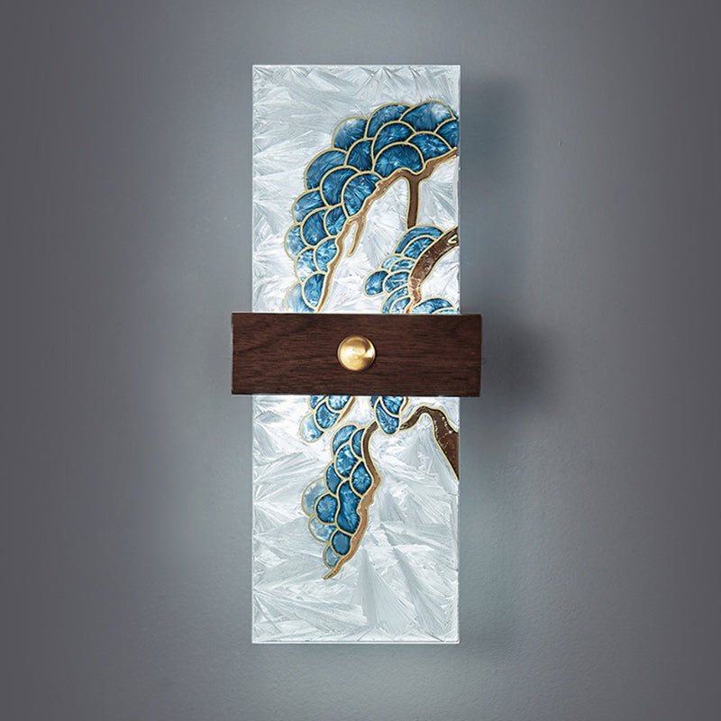 Chinese Spindrift Tree Leaf LED Wall Sconce Lamp