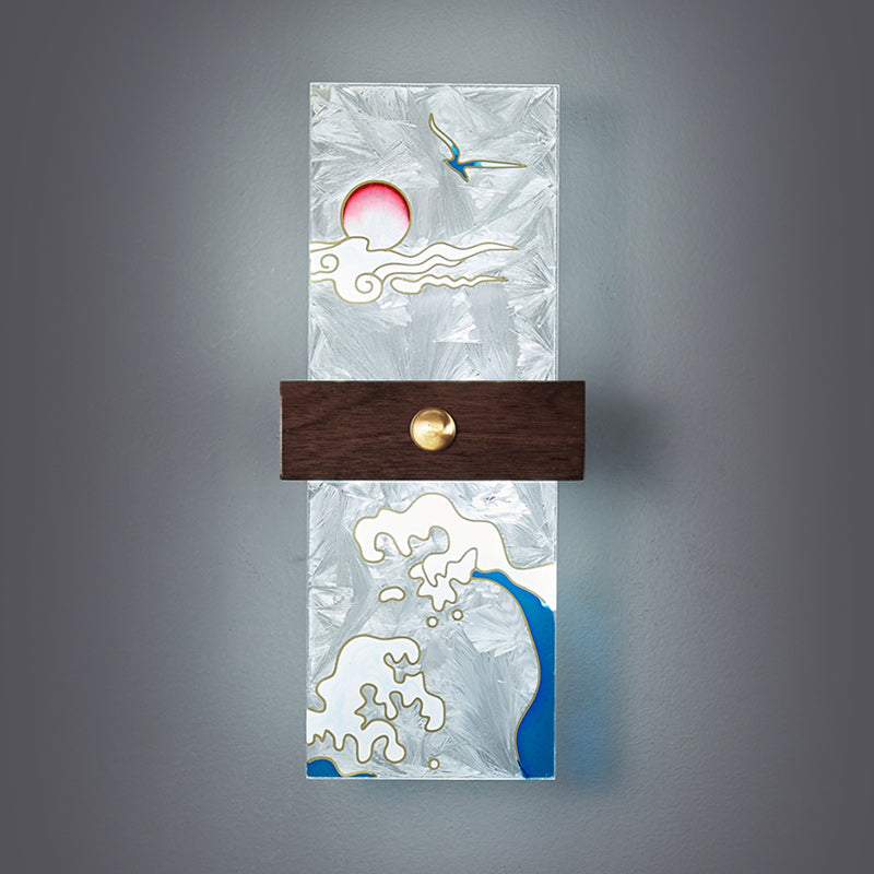 Chinese Spindrift Tree Leaf LED Wall Sconce Lamp