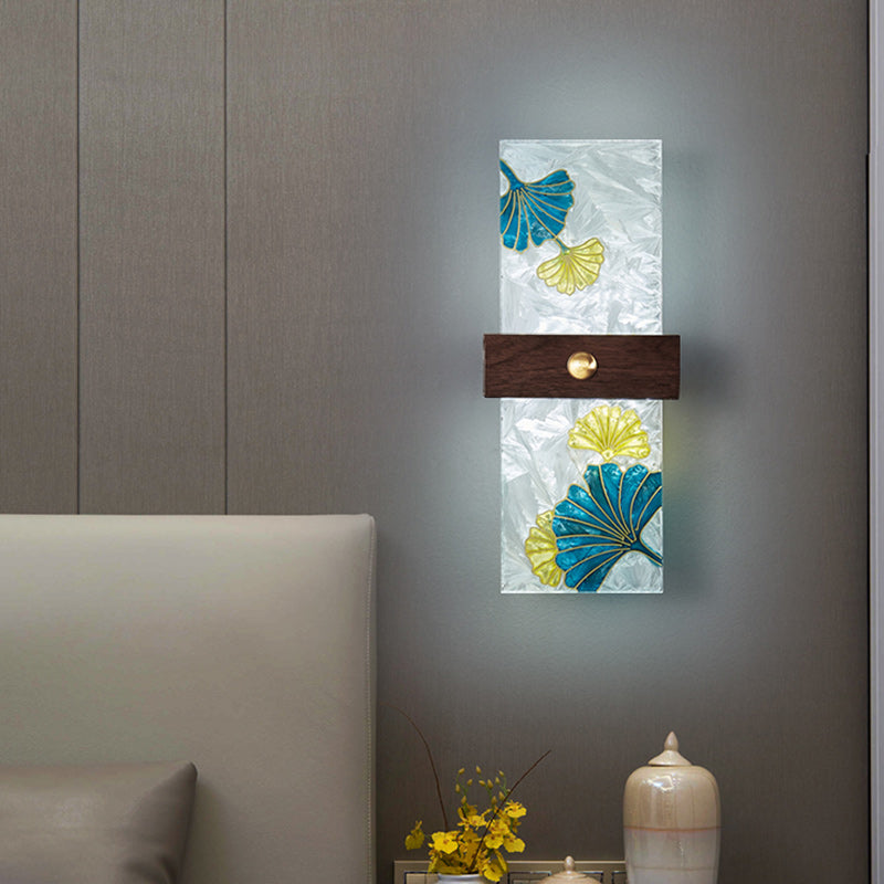 Chinese Spindrift Tree Leaf LED Wall Sconce Lamp