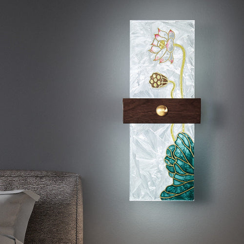 Chinese Spindrift Tree Leaf LED Wall Sconce Lamp