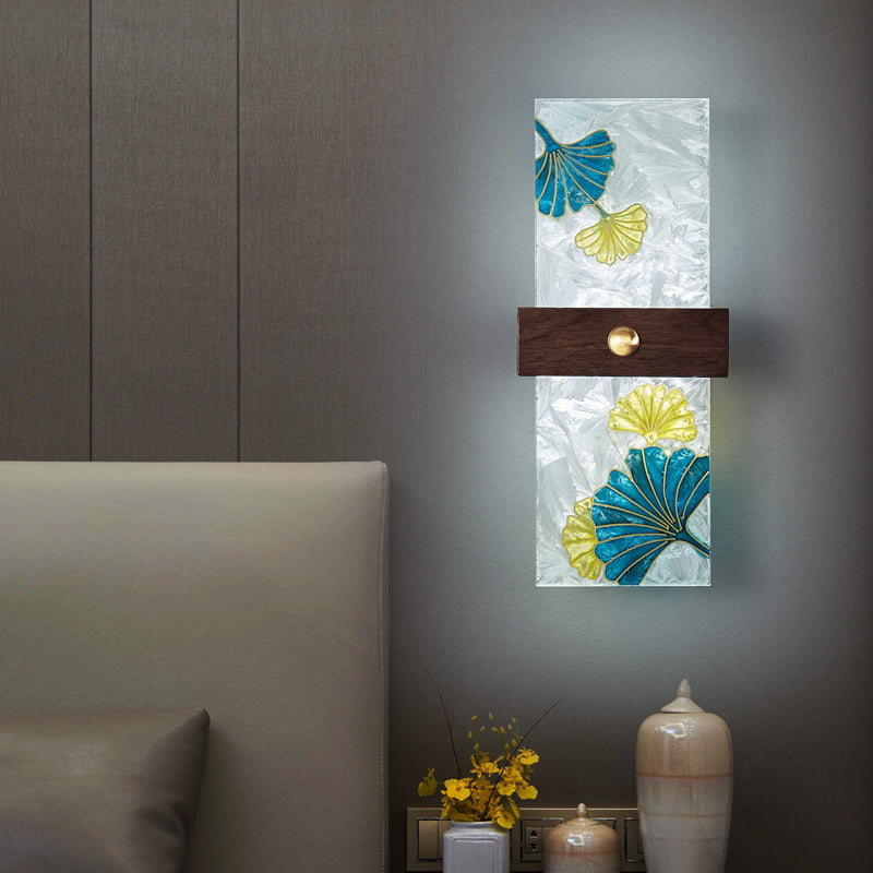 Chinese Spindrift Tree Leaf LED Wall Sconce Lamp