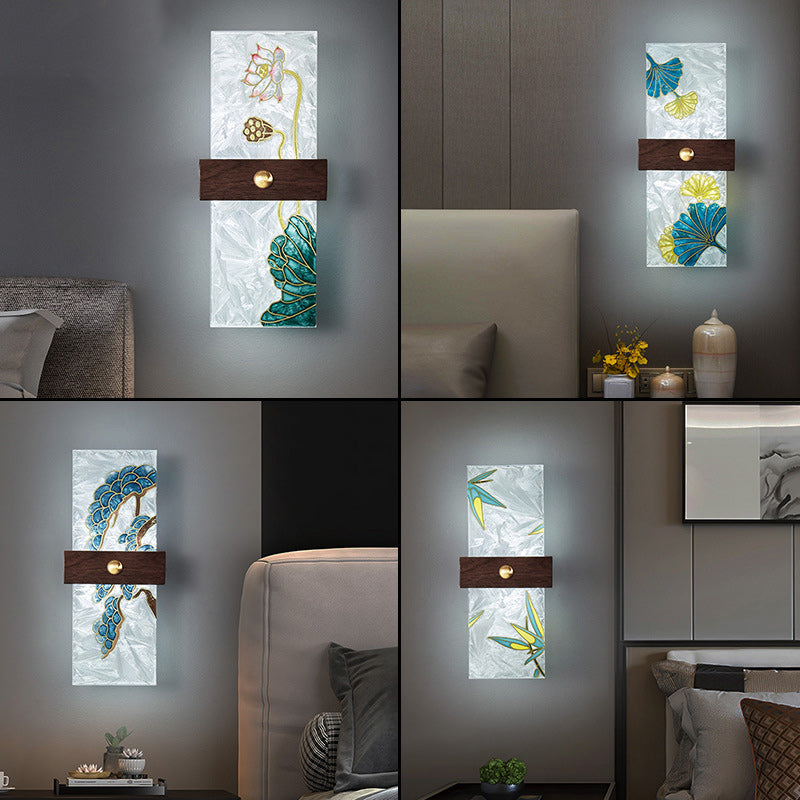 Chinese Spindrift Tree Leaf LED Wall Sconce Lamp