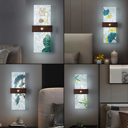 Chinese Spindrift Tree Leaf LED Wall Sconce Lamp
