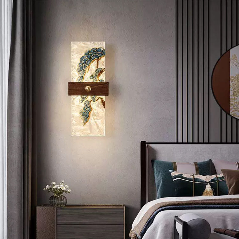 Chinese Spindrift Tree Leaf LED Wall Sconce Lamp