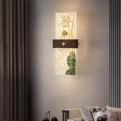 Chinese Spindrift Tree Leaf LED Wall Sconce Lamp