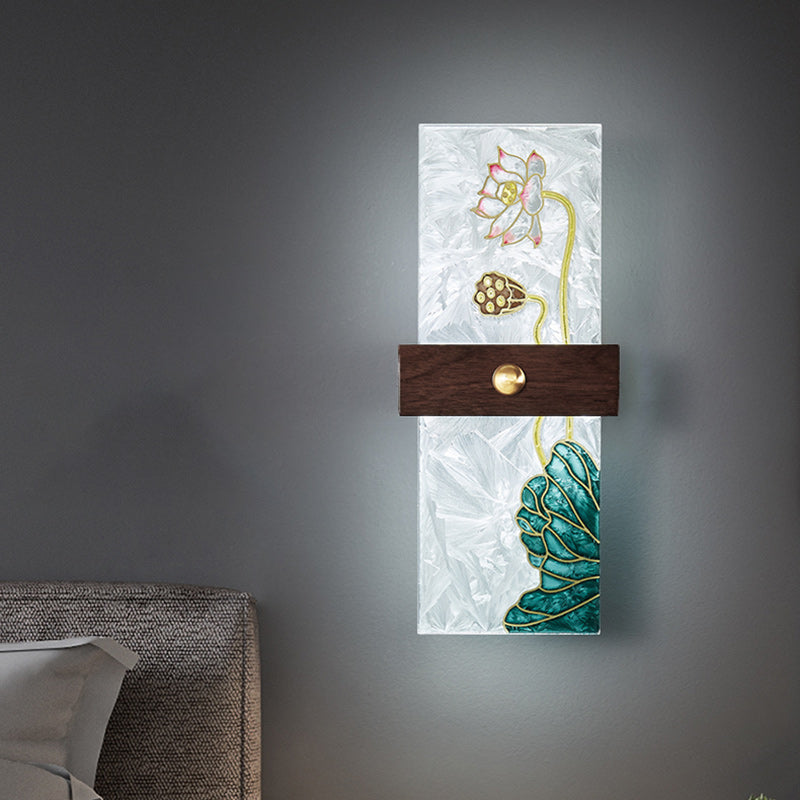 Chinese Spindrift Tree Leaf LED Wall Sconce Lamp
