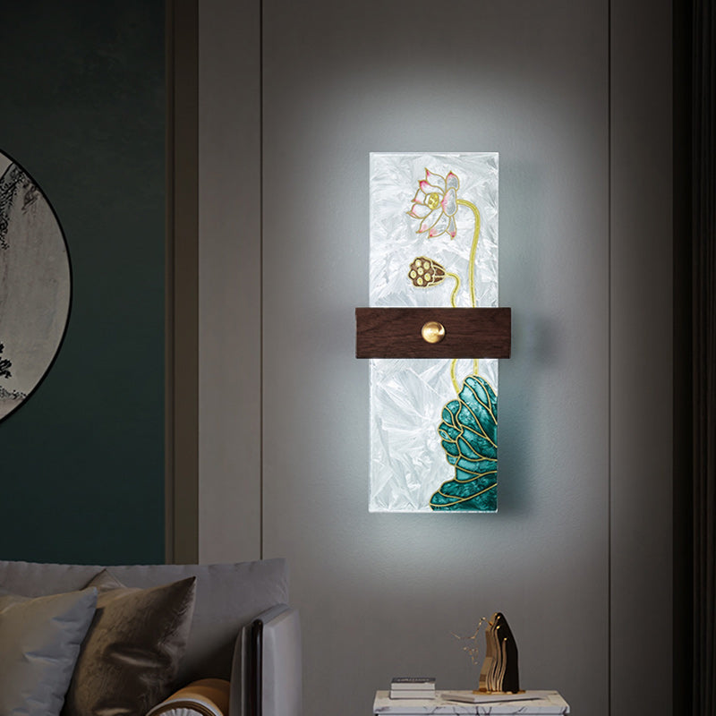 Chinese Spindrift Tree Leaf LED Wall Sconce Lamp