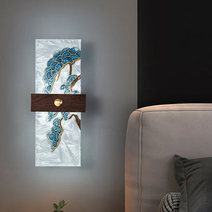 Chinese Spindrift Tree Leaf LED Wall Sconce Lamp