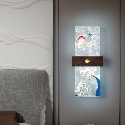 Chinese Spindrift Tree Leaf LED Wall Sconce Lamp