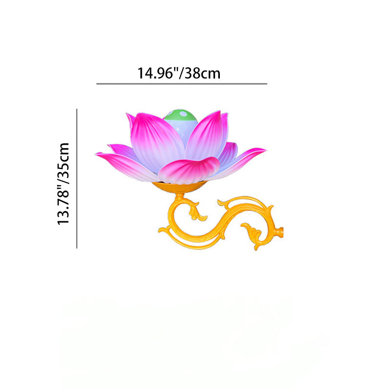 Chinese Plastic Aluminum Lotus 1-Light Wall Sconce Lamp