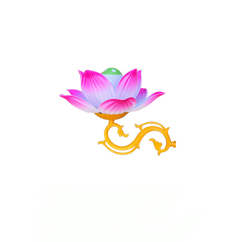 Chinese Plastic Aluminum Lotus 1-Light Wall Sconce Lamp