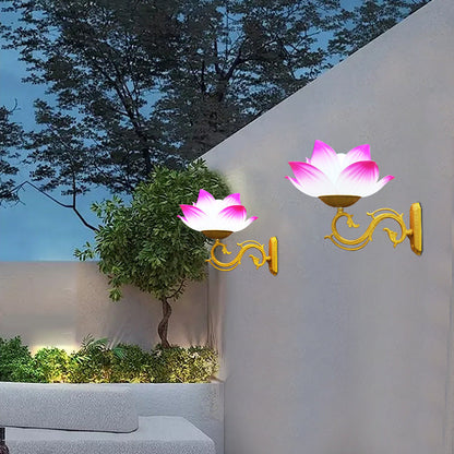 Chinese Plastic Aluminum Lotus 1-Light Wall Sconce Lamp