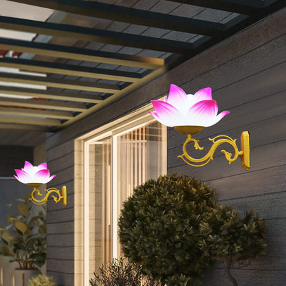 Chinese Plastic Aluminum Lotus 1-Light Wall Sconce Lamp