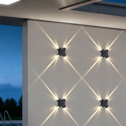 Waterproof Aluminum Crosshair Star LED Wall Sconce Lamp