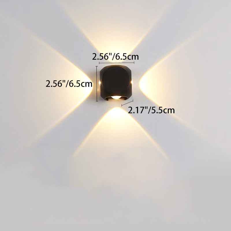 Simplicity Aluminum Dice Cube LED Wall Sconce Lamp