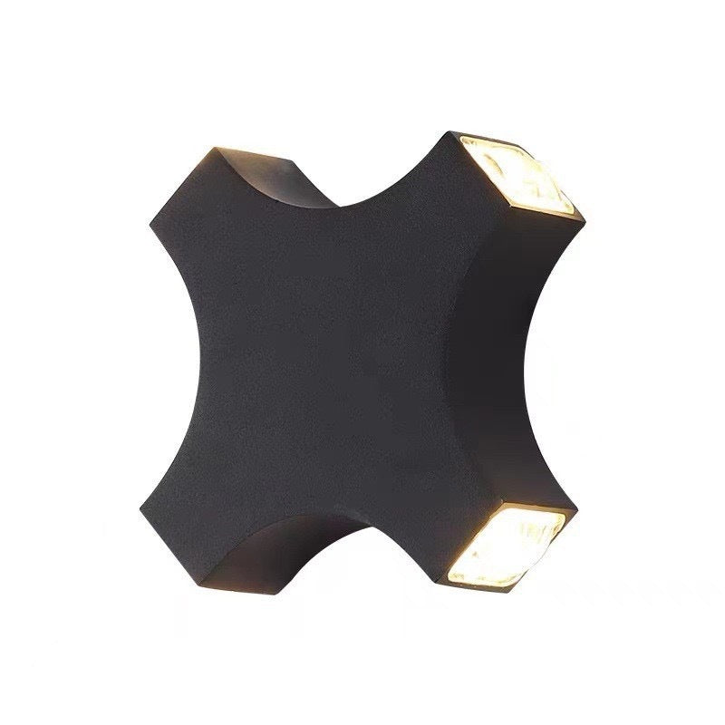 Waterproof Aluminum Crosshair Star LED Wall Sconce Lamp