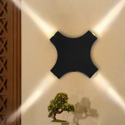 Waterproof Aluminum Crosshair Star LED Wall Sconce Lamp