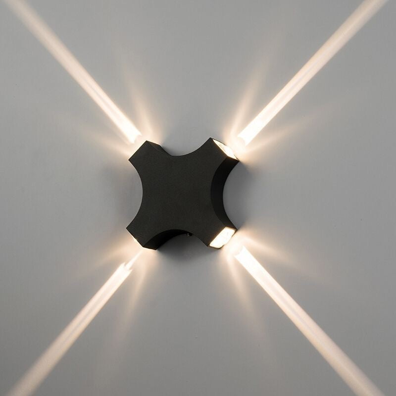Waterproof Aluminum Crosshair Star LED Wall Sconce Lamp