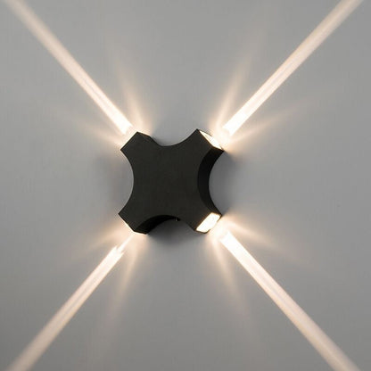 Waterproof Aluminum Crosshair Star LED Wall Sconce Lamp