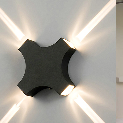 Waterproof Aluminum Crosshair Star LED Wall Sconce Lamp