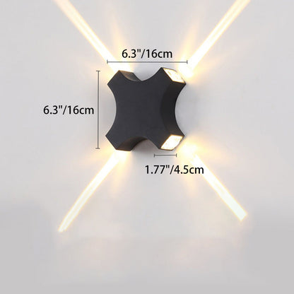 Waterproof Aluminum Crosshair Star LED Wall Sconce Lamp